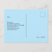 先生退職、アップル、先生退職 インビテーションポストカード (裏面)