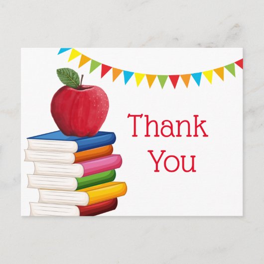 先生退職、アップル、先生退職 インビテーションポストカード (正面)