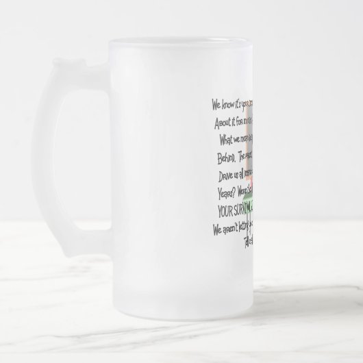 先生退職「正気の両親」ストーリーアートギフト フロストグラスビールジョッキ (左)