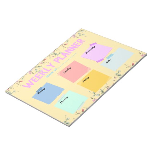 先生週間プランナー新学期メモ帳 ノートパッド (アングル)