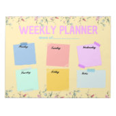 先生週間プランナー新学期メモ帳 ノートパッド (正面)