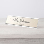 先生金ゴールドとグリッター デスクネームプレート (正面)