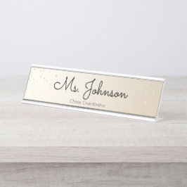 先生金ゴールドとグリッター デスクネームプレート