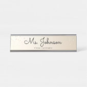 先生金ゴールドとグリッター デスクネームプレート (正面)