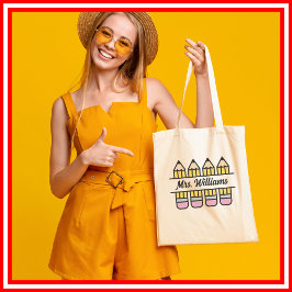 先生鉛筆新学期鑑賞 トートバッグ