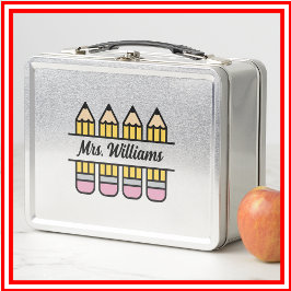 先生鉛筆新学期鑑賞 メタルランチボックス