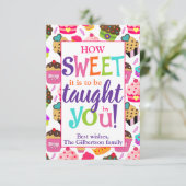 先生鑑賞どのように甘いカップケーキ サンキューカード (スタンド正面)