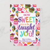 先生鑑賞どのように甘いカップケーキ サンキューカード (正面/裏面)