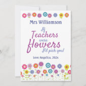 先生鑑賞もし先生は花だった サンキューカード (正面)