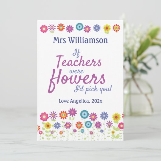 先生鑑賞もし先生は花だった サンキューカード (スタンド正面)