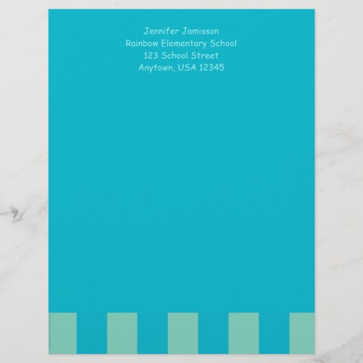 先生鑑賞アクアブルー&グリーン，名前， レターヘッド (正面)