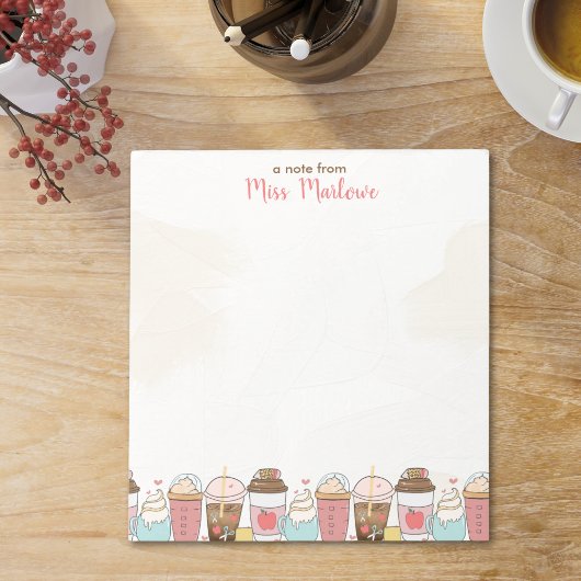 先生鑑賞アップルコーヒーパーソナライズされた ノートパッド