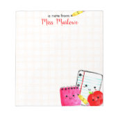 先生鑑賞アップルペンシル紙市松模様に ノートパッド (正面)