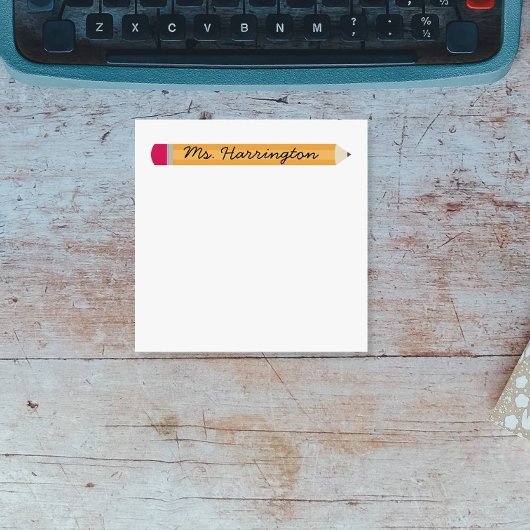 先生鑑賞カスタム鉛筆メモ帳 ノートパッド