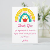 先生鑑賞カラフルレインボーピンク サンキューカード (スタンド正面)