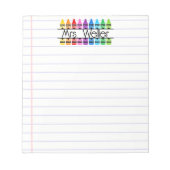 先生鑑賞クパーソナライズされたレオンライン ノートパッド (正面)