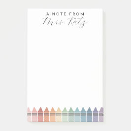 先生鑑賞クレヨン ポストイット