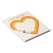 先生鑑賞ハート鉛筆カスタム ノートパッド (アングル)