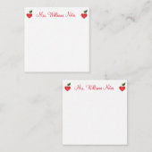 先生鑑賞パーソナライズされたかわいいハートシック ノートカード (正面/裏面)