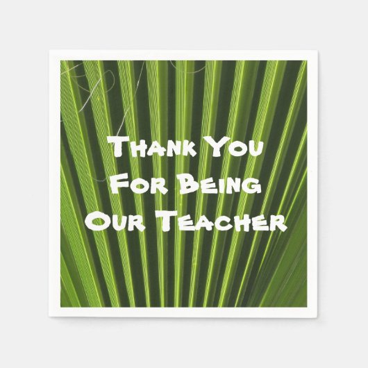 先生鑑賞パームリーフ写真ありがとう スタンダードカクテルナプキン (正面)