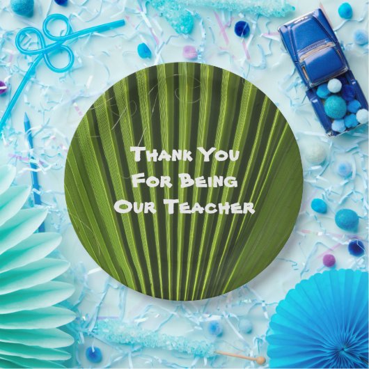 先生鑑賞パームリーフ写真ありがとう ペーパープレート (パーティー)