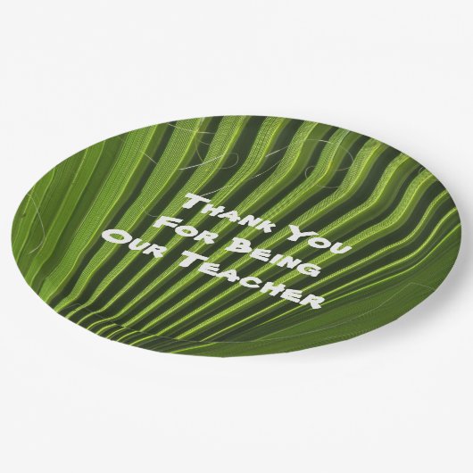 先生鑑賞パームリーフ写真ありがとう ペーパープレート (アングル)