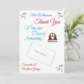 先生鑑賞フクロウ感謝していギフトカードホルダー カード (スタンド正面)