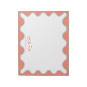 先生鑑賞ブルーピーチウェーブー ノートパッド (回転)