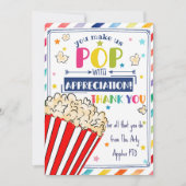 先生鑑賞ポップコーンサンキューカードホルダー 招待状 (正面)