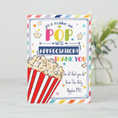 先生鑑賞ポップコーンサンキューカードホルダー 招待状 (スタンド正面)