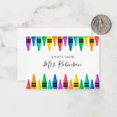 先生鑑賞レインボークレヨン ノートカード (正面/裏面インサイチュ)