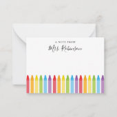 先生鑑賞レインボークレヨン ノートカード (正面)