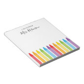 先生鑑賞レインボークレヨン ノートパッド (アングル)