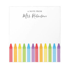 先生鑑賞レインボークレヨン ノートパッド
