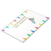 先生鑑賞レインボークレヨン ノートパッド (アングル)