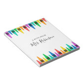 先生鑑賞レインボークレヨン ノートパッド (アングル)