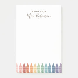 先生鑑賞レインボークレヨン ポストイット