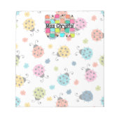 先生鑑賞レインボーペンシルラディバグカスタム ノートパッド (正面)