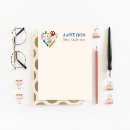 先生鑑賞レトロハートアップルカスタム ノートパッド