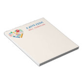 先生鑑賞レトロハートアップルカスタム ノートパッド (アングル)