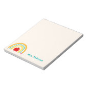 先生鑑賞レトロレインボーアップルカスタム ノートパッド (回転)