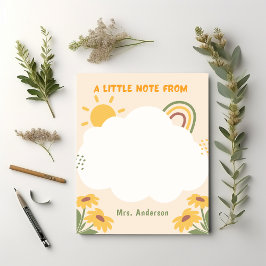 先生鑑賞レトロレインボーカスタムフローラ ノートパッド