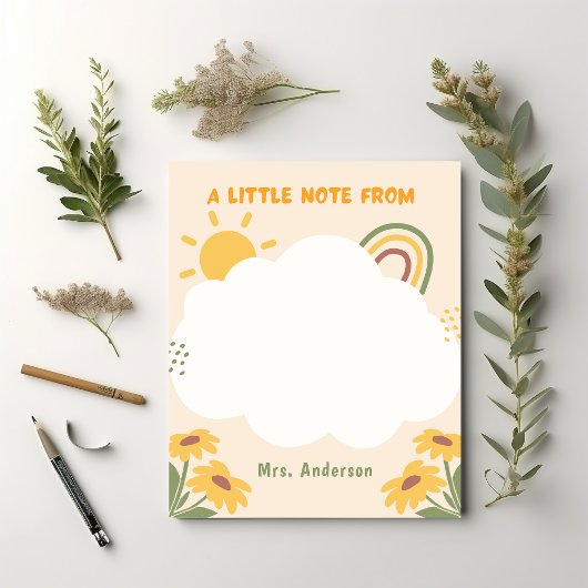 先生鑑賞レトロレインボーカスタムフローラ ノートパッド