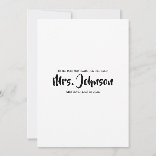 先生鑑賞区分ギフトサンキューカード サンキューカード (裏面)