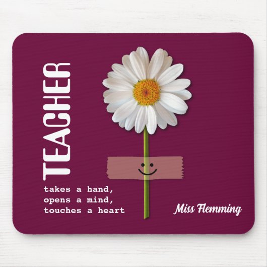 先生鑑賞名前をカスタムするギフト マウスパッド (正面)