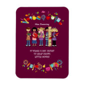 先生鑑賞名前をカスタムするギフト マグネット (縦)