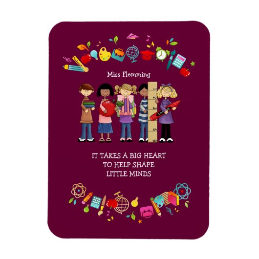 先生鑑賞名前をカスタムするギフト マグネット (縦)