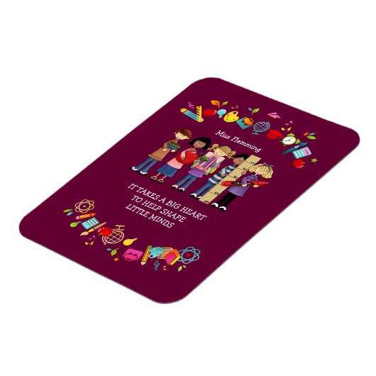 先生鑑賞名前をカスタムするギフト マグネット (左側)