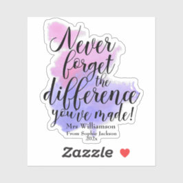 先生鑑賞日水彩引用文 シール