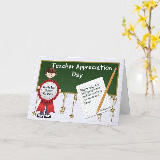 先生鑑賞日赤毛少年 カード (黄色い花)